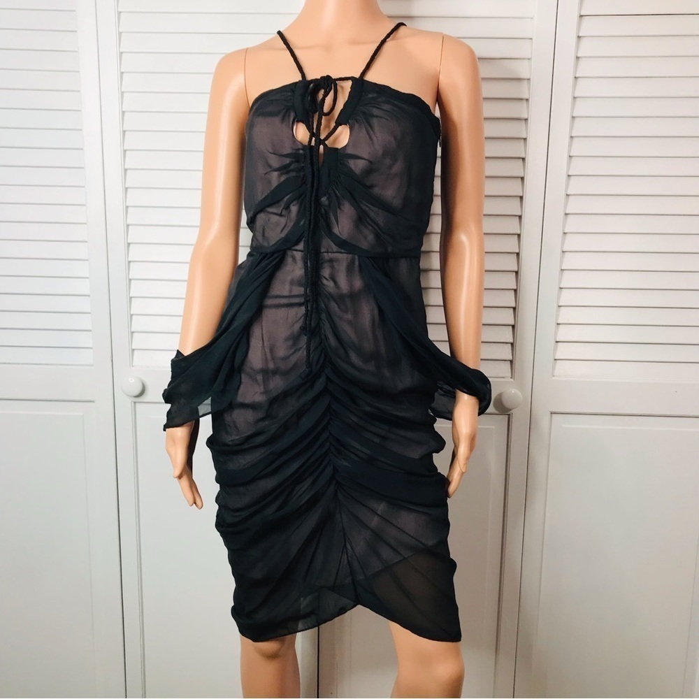 ⛔️SOLD⛔️New DIANE VON FURSTENBERG Black Dressette Silk Dress Size 6 - Picture 2 of 12